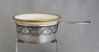 Vintage Lenox Ramekin In A Ca.  1914 Tiffany Sterling Silver Holder Mono Hndl Hbk photo