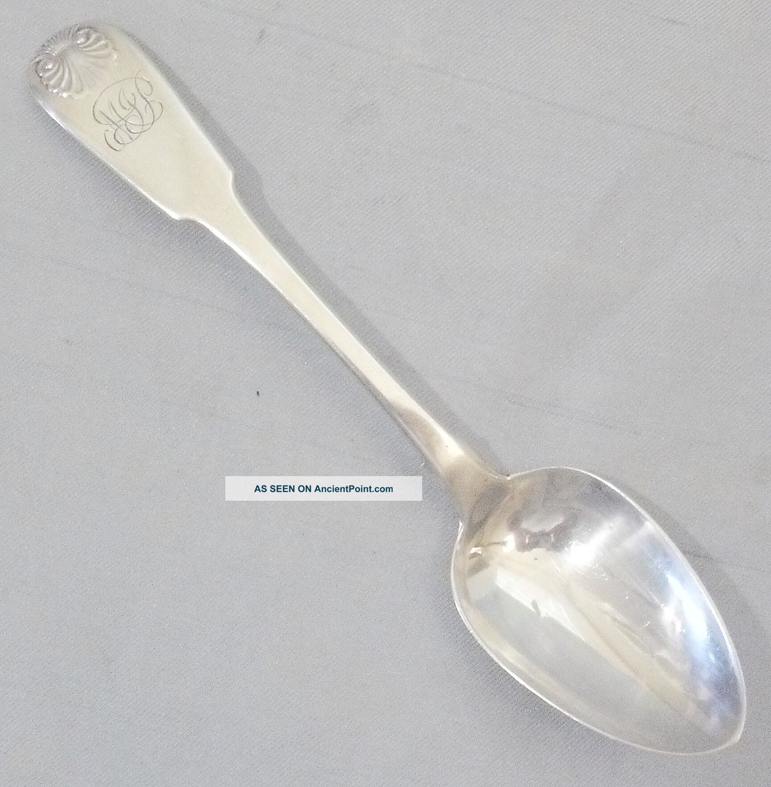 Antique Scottish Georgian 1824 Sterling Silver Fiddle Shell Spoon Hay Edinburgh Other photo