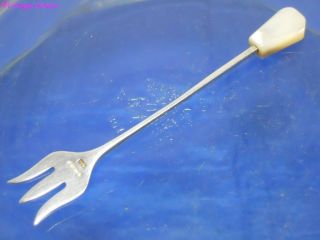Sterling Silver Mother Of Pearl Lemon Cocktail Fork Viners 1938 photo