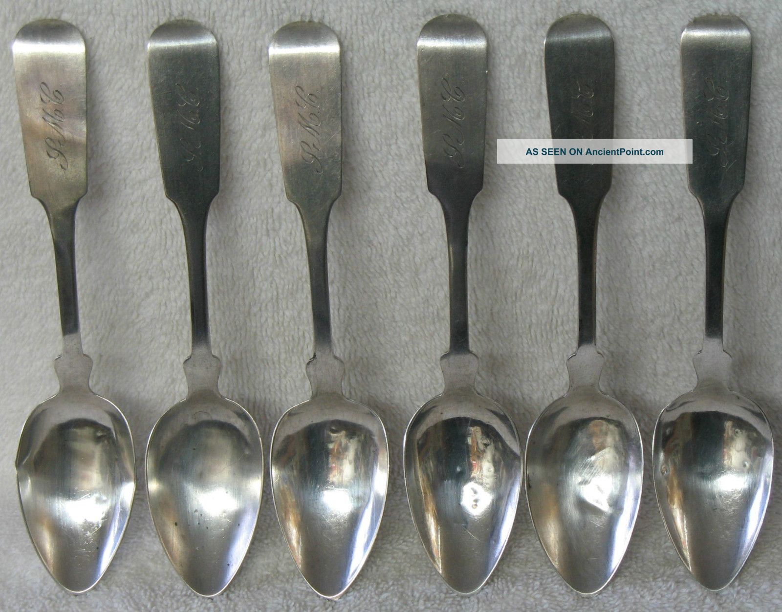 Marquand & Co American Coin Silver Teaspoon New York City,  C.  1833 - 38 Set Of 6 Other photo