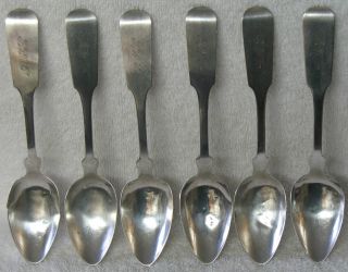 Marquand & Co American Coin Silver Teaspoon New York City,  C.  1833 - 38 Set Of 6 photo