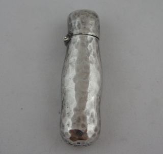 Antique Tiffany & Co Hammered Sterling Silver Bottle Snuff Needle Sew Aesthetic photo