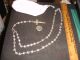 Sterling Silver Rosary With Cut Crystal Beads Vintage 21 Inches Long Other photo 1