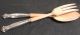 Web Sterling Silver Handles Wooden Salad Serving Spoon & Fork Plume & Scroll Wb5 Other photo 2