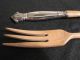 Web Sterling Silver Handles Wooden Salad Serving Spoon & Fork Plume & Scroll Wb5 Other photo 6