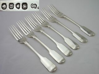 Victorian Silver Dessert Forks - 1848 - 9oz - George Adams photo