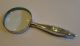 Antique English Sterling Silver Handled Magnifying Glass With Guilloche Enamel Other photo 2