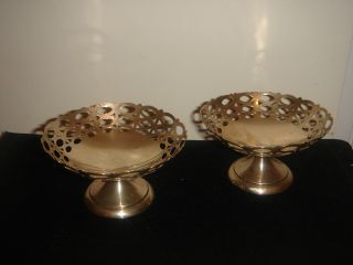 Pair Of Antique English Sterling Silver Compote photo