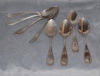 N Matson Sterling Silver Tea Spoons Set Of 8 Pat 1859 photo