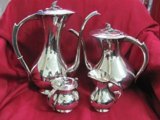 German Sterling Silver Art Deco Tea Set Very Unique And photo