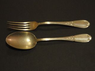 Sterling Silver 800 Fork & Spoon (2.  78 Toz / 86 Grams) photo