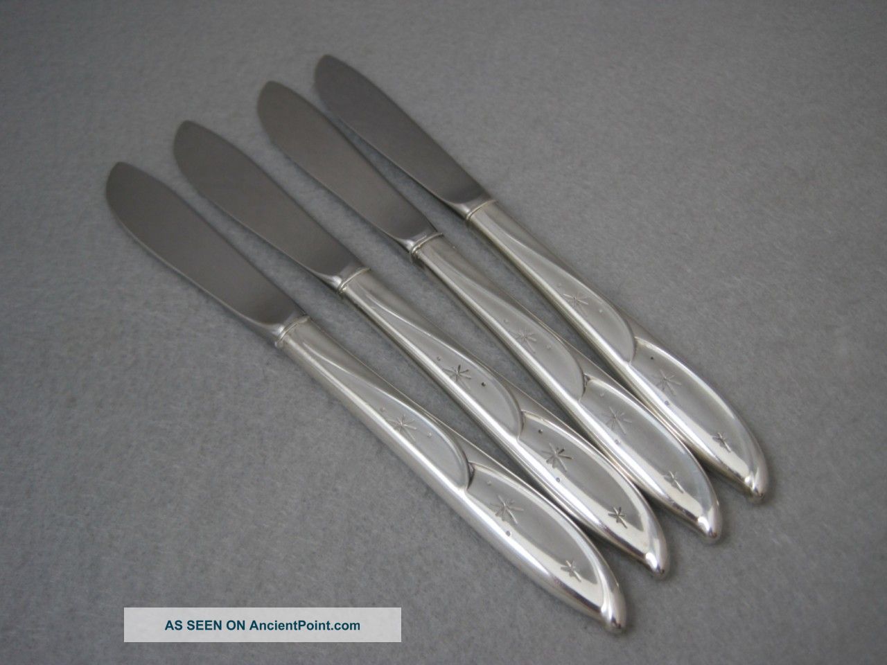 4 Individual Butter Spreaders Fine Arts Sterling Silver Romance Of The Stars Other photo