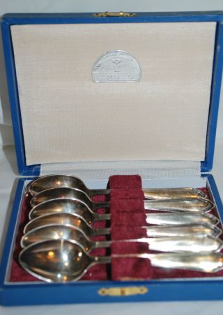 Vintage Set 6 Sterling 950 Silver Spoons In Box T.  Muto Silversmiths Tokyo photo