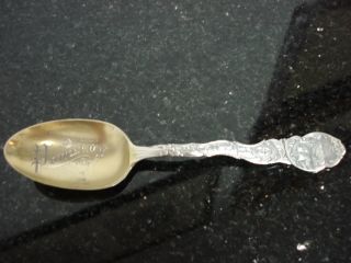 Sterling Silver Engraved Pomeroy Ohio Spoon Gold Plate photo