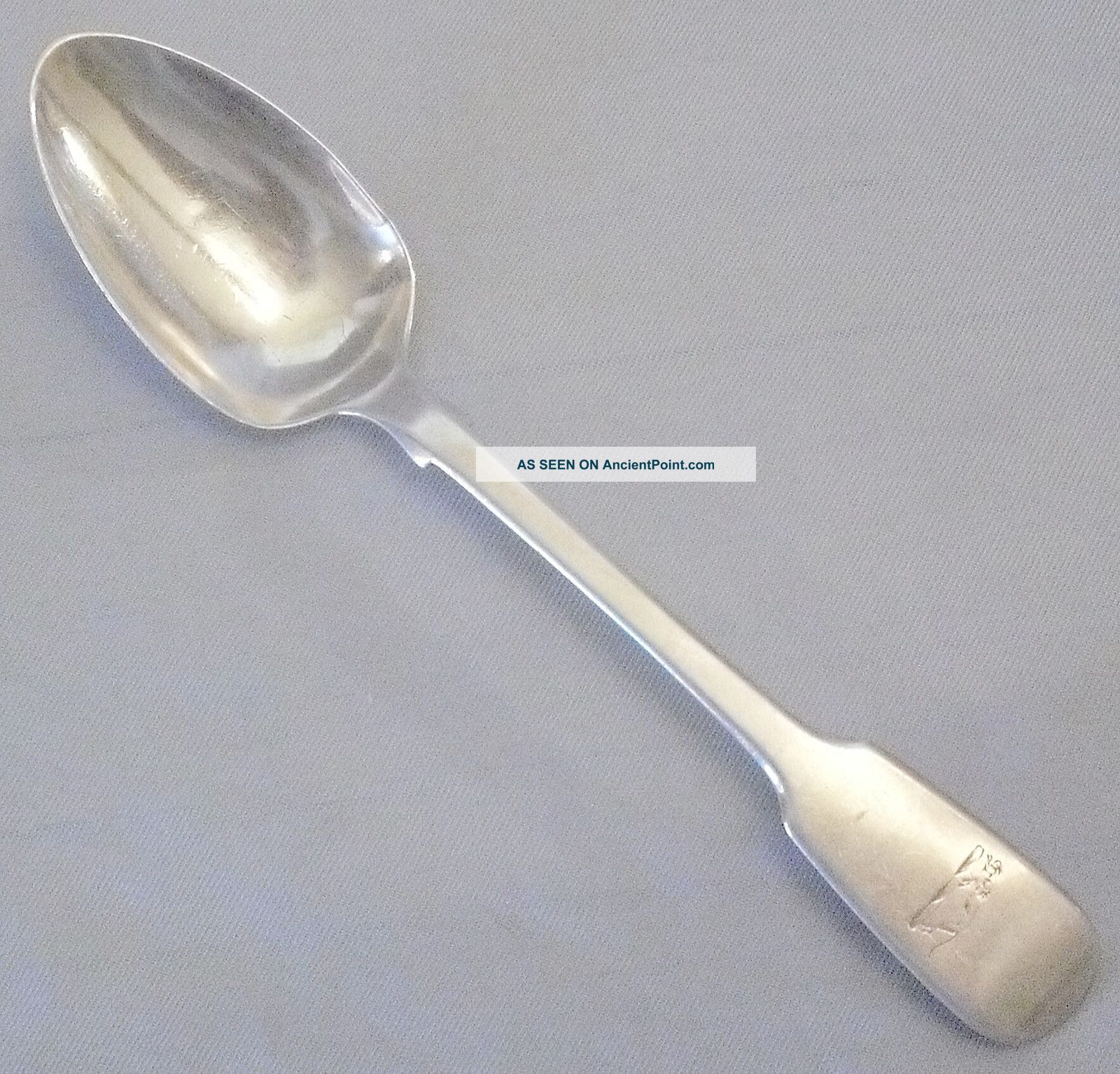 Antique Sterling Silver Irish Fiddle Spoon Crest Hound & Hare 1839 Walsh Dublin Other photo