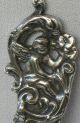 Marshall Fields & Co Sterling Silver Cold Meat Fork Cherub & Scroll Picnic Other photo 2