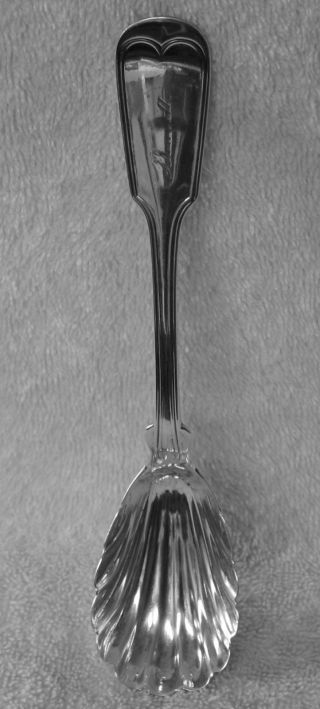 Fiddle Thread Gordon & Bacon New London,  Ct 1855 - 1872 Sterling Sugar Shell Spoon photo