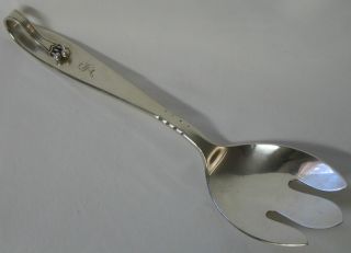 Gorham Sterling Silver Salad Serving Fork H 840 Three Dimensional Hand Beaten photo