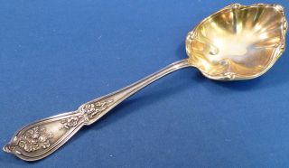 Very Pretty Sterling Small Berry Spoon With Gold Washed Bowl photo
