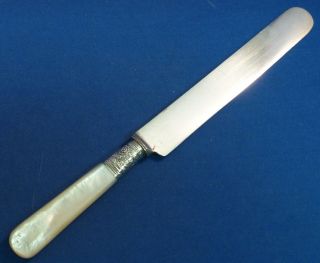 Mother Of Pearl & Sterling Handle 4 Knives - 8 3/8 