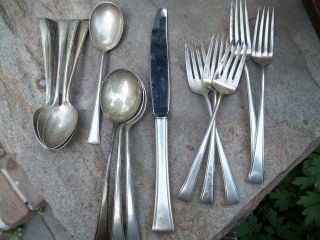 15 Piece Lot Fine Arts Sterling Silver Tranquillity Pattern Tranquility 1947 photo