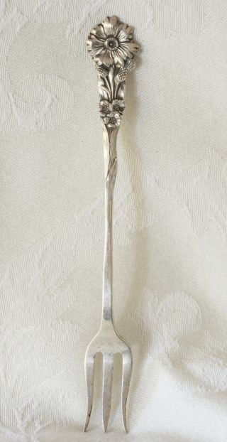 Reed And Barton 1958 Harlequin Sterling Silver Bachelor Button Olve Fork photo