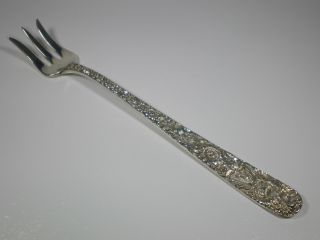 Antique Kirk Sterling Teaspoon Repousse Cocktail Fork 5 - 3/8 