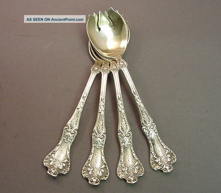 Patrician - Gorham 4 Sterling Ice Cream Forks Other photo