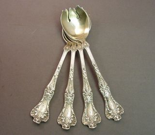 Patrician - Gorham 4 Sterling Ice Cream Forks photo