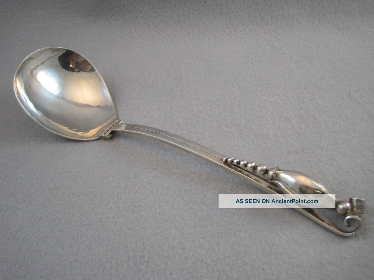 Hand Made Sterling Silver Serving Spoon Fara & Co.  9 - 1/2 