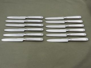 French Sterling Silver Set Of 12 Dessert Knives Décoration : Shell photo