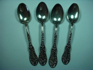 (4) Vintage Sterling Silver Dominick And Haff Tea Spoons By Duhme photo