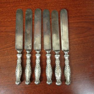 Gorham Whiting Sterling Silver Louis Xv Lunch Knives C.  1891 Set Of Six photo