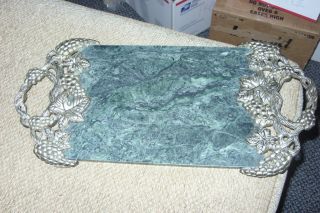 Godinger Silver Art Company Green Marble Cheese Board Serving Tray photo