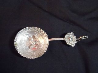 Sterling Silver Pictoral Ornate Suit Of Arms Handle Bon Bon Spoon photo