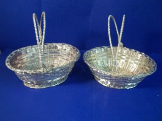Pair Of Silverplated Wire Baskets photo