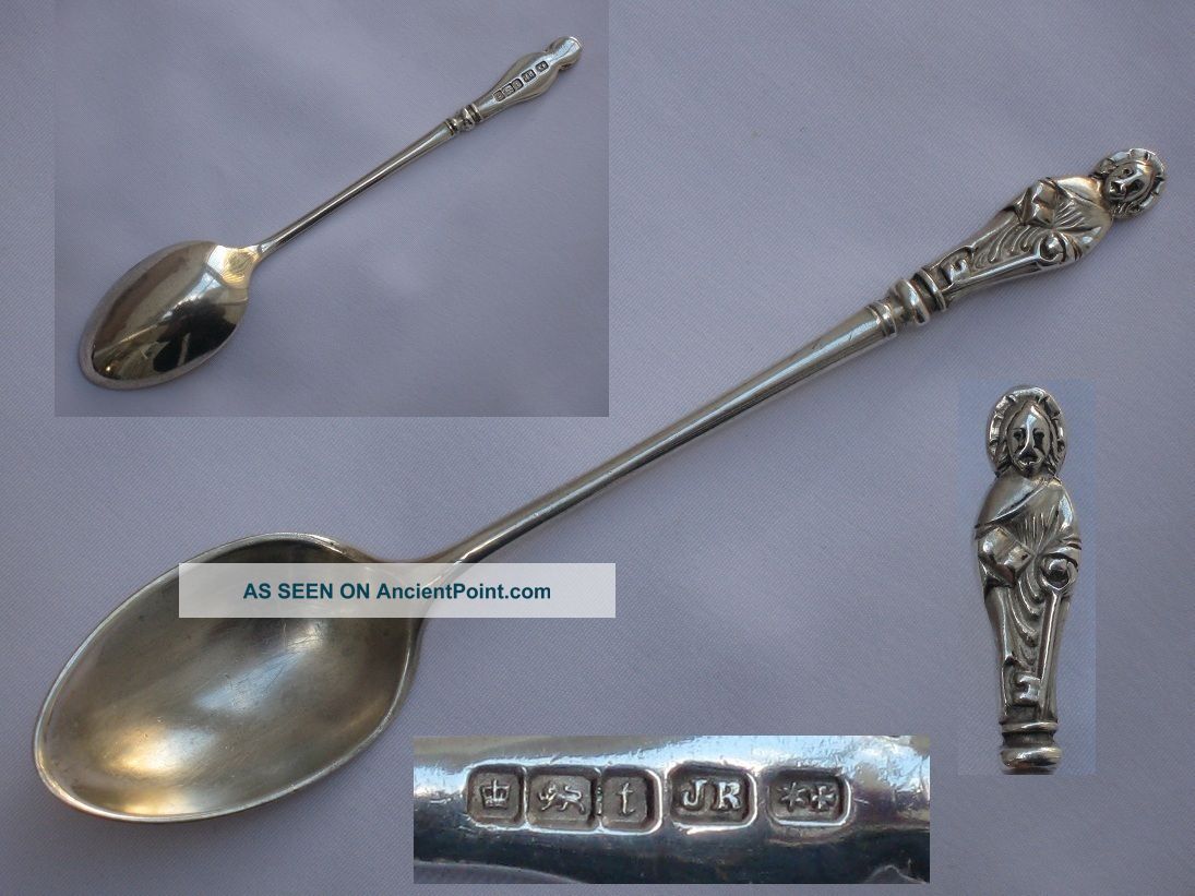 Antique Sterling Silver Apostle Spoon St Peter Joseph Rodgers Of Sheffield 1911 Other photo