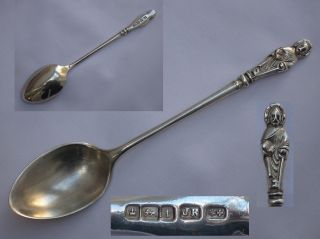 Antique Sterling Silver Apostle Spoon St Peter Joseph Rodgers Of Sheffield 1911 photo