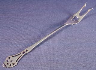 Pierced Handle Sterling Pickle Fork By Webster photo