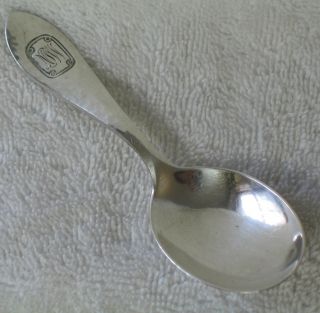 William B.  Kerr Sterling Silver Baby Infant Feeding Spoon Hand Hammered photo