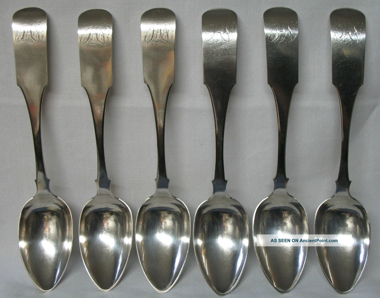 Thomas Whartenby American Coin Silver Tablespoon Philadelphia 1811 - 1850 Set Of 6 Other photo