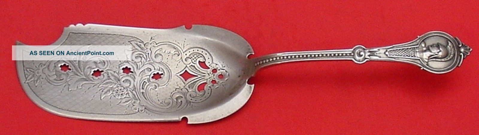Medallion By Wood & Hughes Sterling Silver Fish Server Pierced Design On Blade Other photo