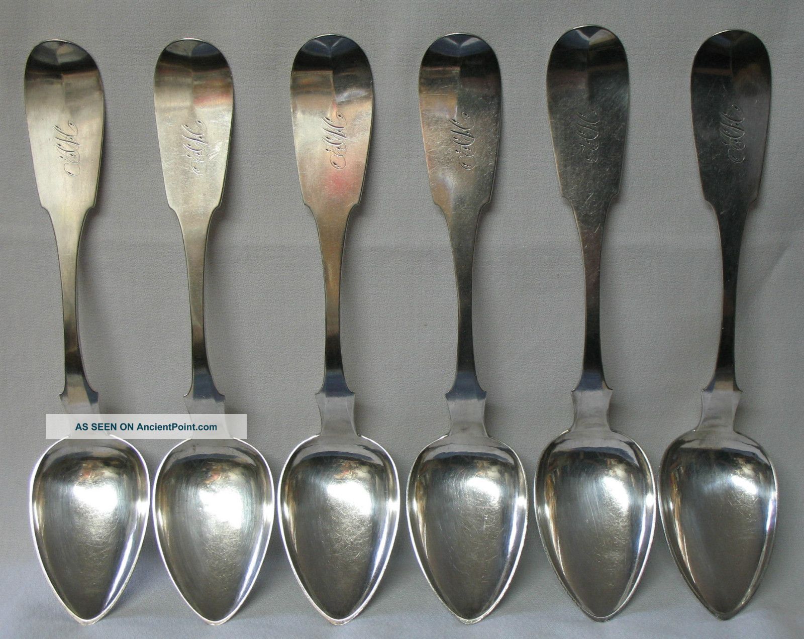 Butler & Mccarty American Coin Silver Tablespoon Set Of 6 Philadelphia,  Pa 1862 Other photo