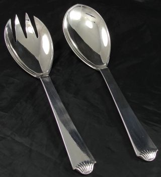 Hans Hansen Vendome Pattern Sterling Silver Salad Serving Set Spoon And Fork 8 