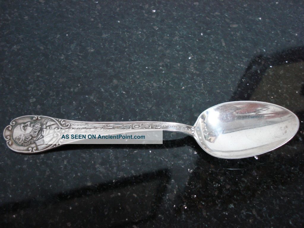 Sterling Silver Spoon Chautauqua Man Profile Landscape Other photo