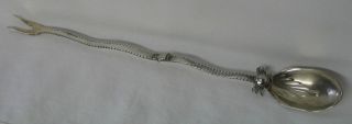 Gorham Sterling Silver Combination Olive Spoon Fork Applied Crab Aesthetic photo