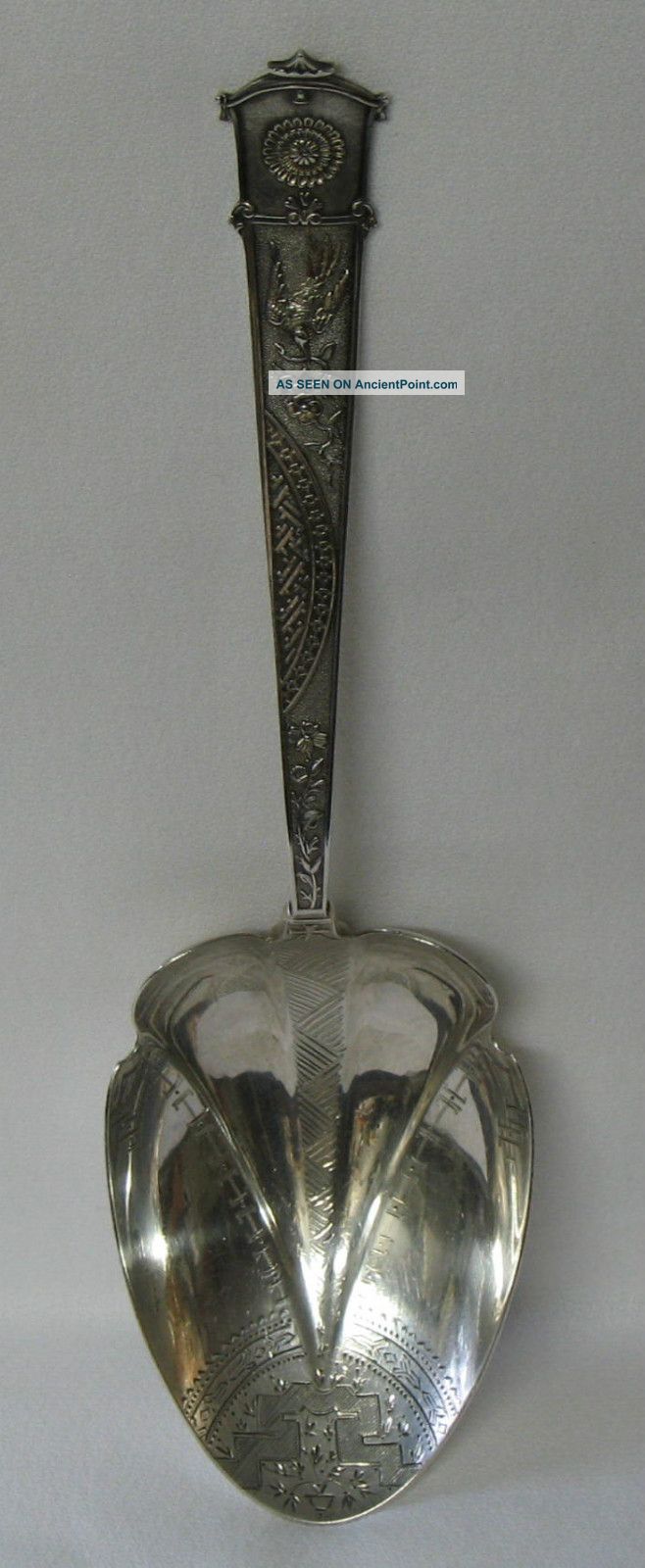 Gorham Japanese Sterling Silver Large Berry Spoon Bright Cut Other photo