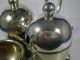Antique Elkington Silverplate 3 - Part Footed Cruet Server With Spoon Other photo 4