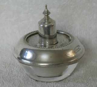 Frank Whiting Sterling And Glass Cigarette Table Lighter photo