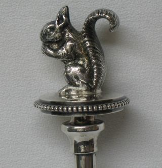 Starr & Marcus Antique Coin Silver Figural Squirrel Berry Spoon 1865 - 1877 photo